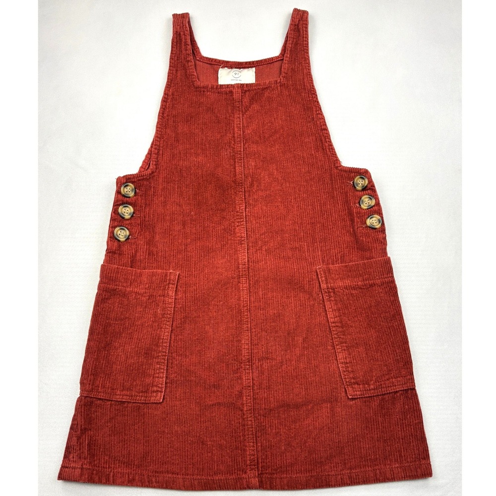 Cotton On Womens 4 Rust Orange Corduroy Pinafore Overall Jumper Dress 2003502